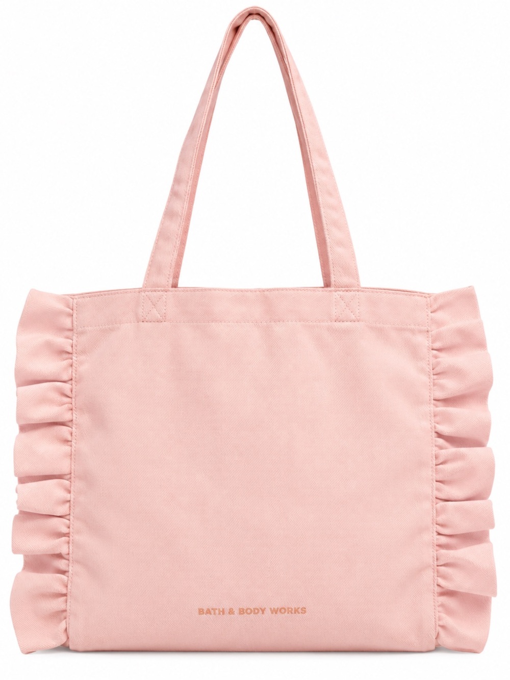 Bath & Body Works Blush Pink Ruffle Canvas Tote Bag Shoulder Shopper